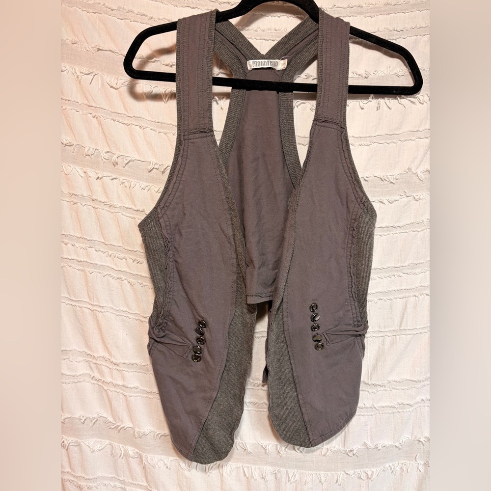 Mono Reno cotton open front racerback vest